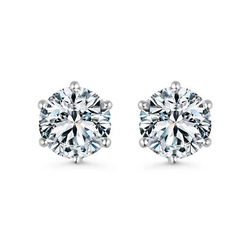 Ladies diamond solitaire earring